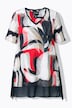 Abstract Print Stretch Knit Slinky Tunic