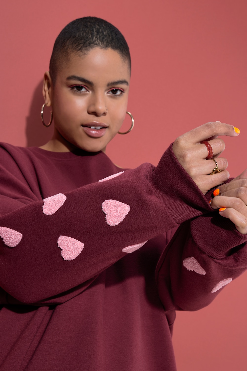 Sweatshirt, extra oversized, Ärmel-Hearts