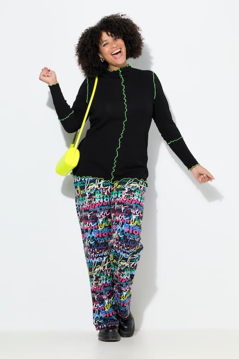 Pantaloni di felpa dal taglio dritto con fantasia con scritta