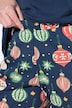 Pantalon de pyjama en coton bio avec poches et motif décorations de sapin de Noël