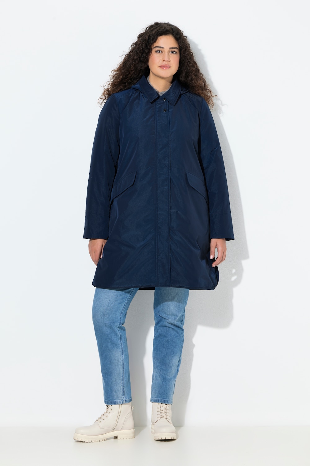 Große Größen HYPRAR Funktionsparka, Damen, blau, Größe: 42/44, Polyester, Ulla Popken