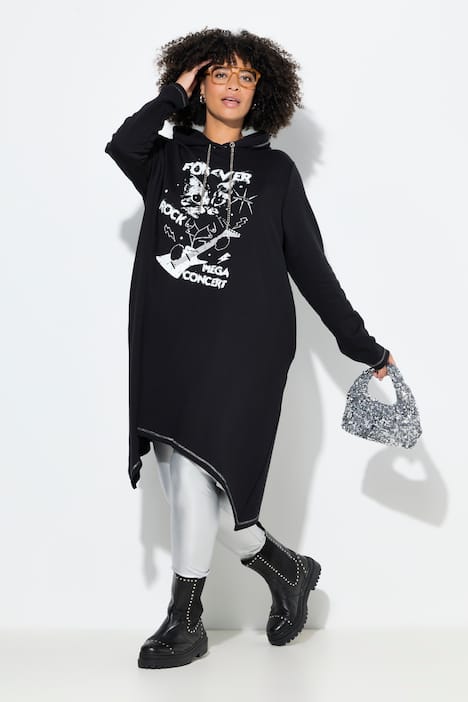 Sweatkleid, A-Linie, Rock-Katzen Motiv