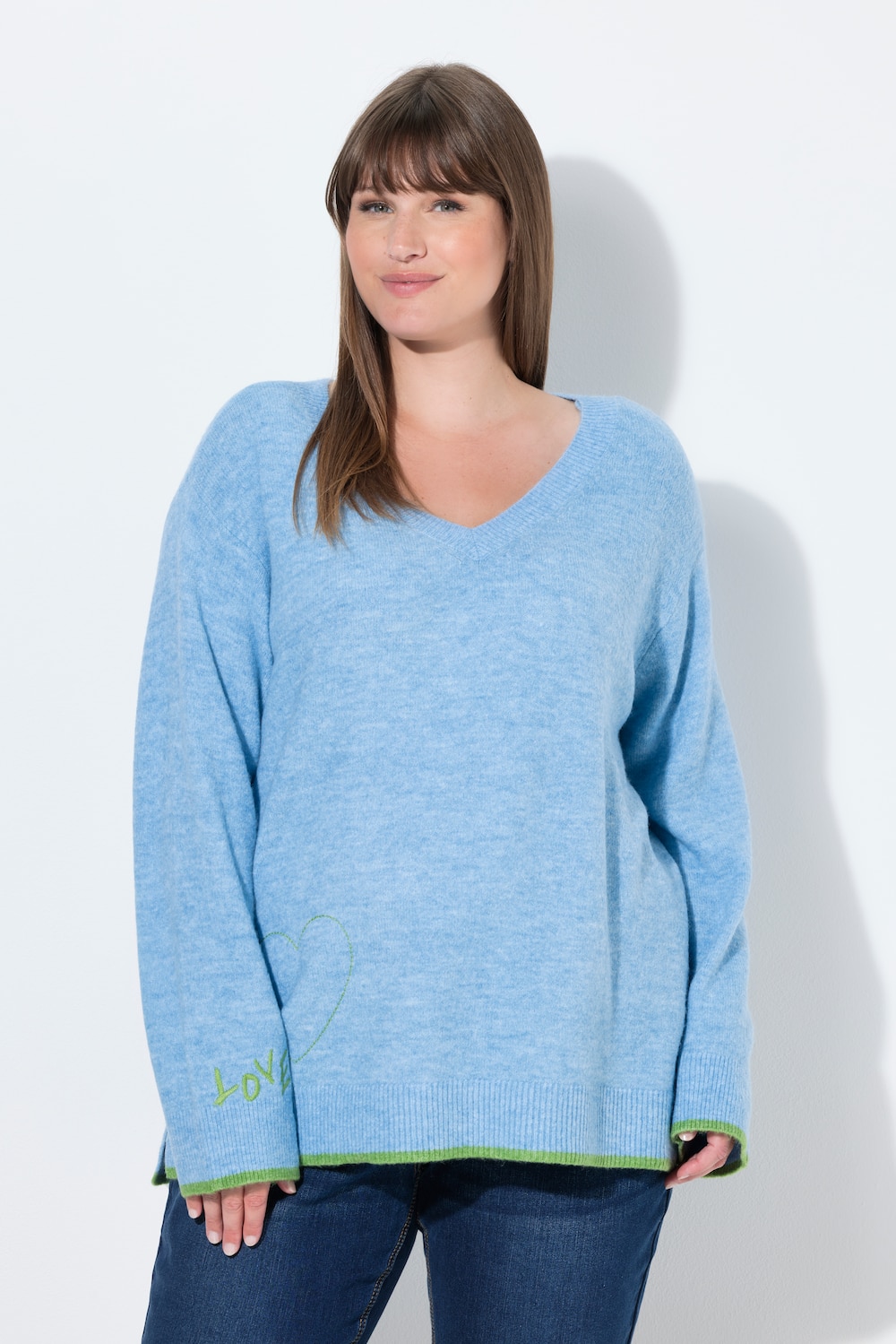 Große Größen Pullover, Damen, blau, Größe: 54/56, Synthetische Fasern/Polyester, Ulla Popken