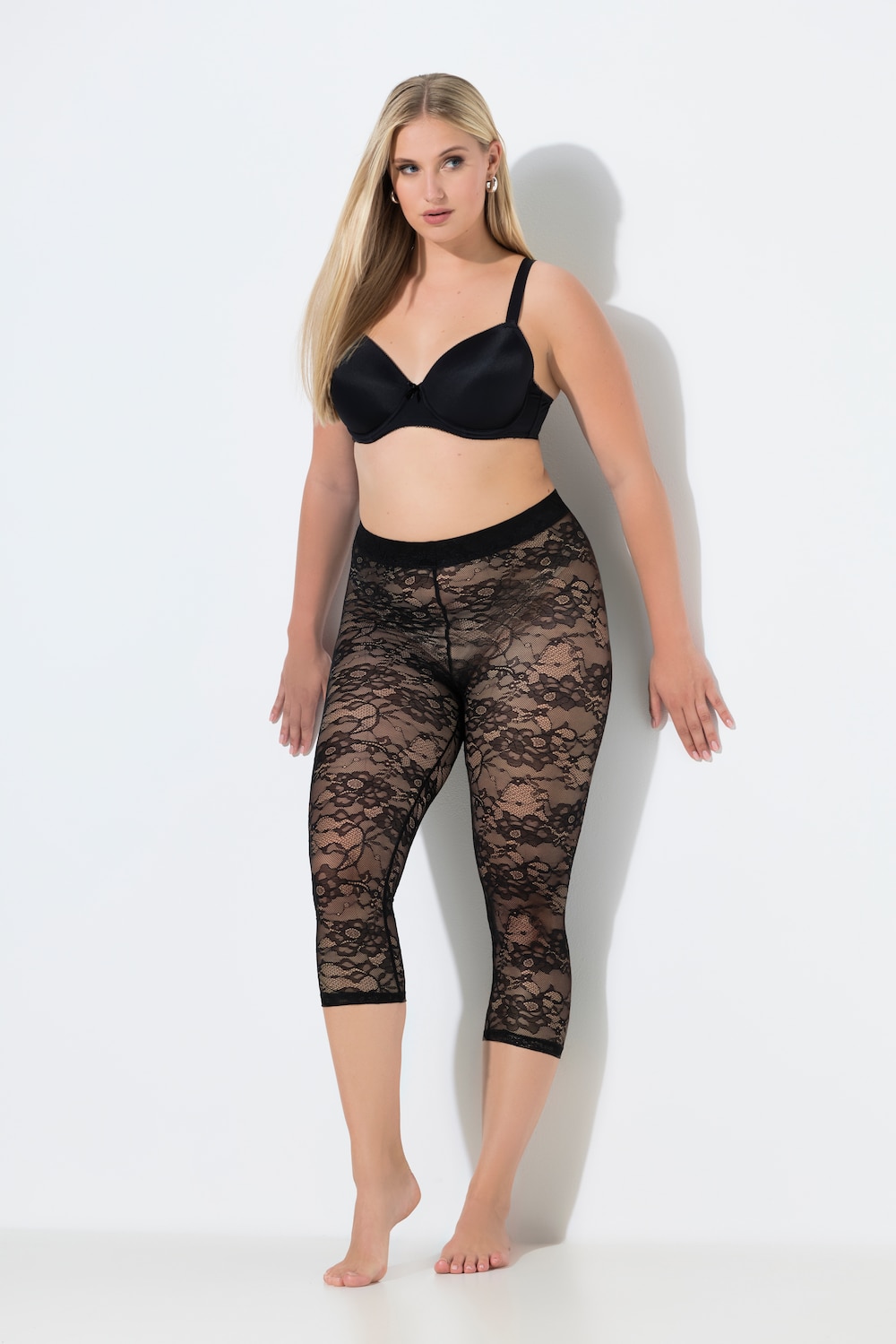 Strumpf-Capri, Spitze, Oberschenkel-Schutz