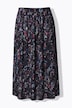 Plisowana spódnica midi, motyle, krój trapezowy, elastyczny pas
