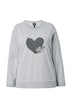 Mikina, srdce, kulatý výstřih, dlouhé rukávy, otevřené okraje