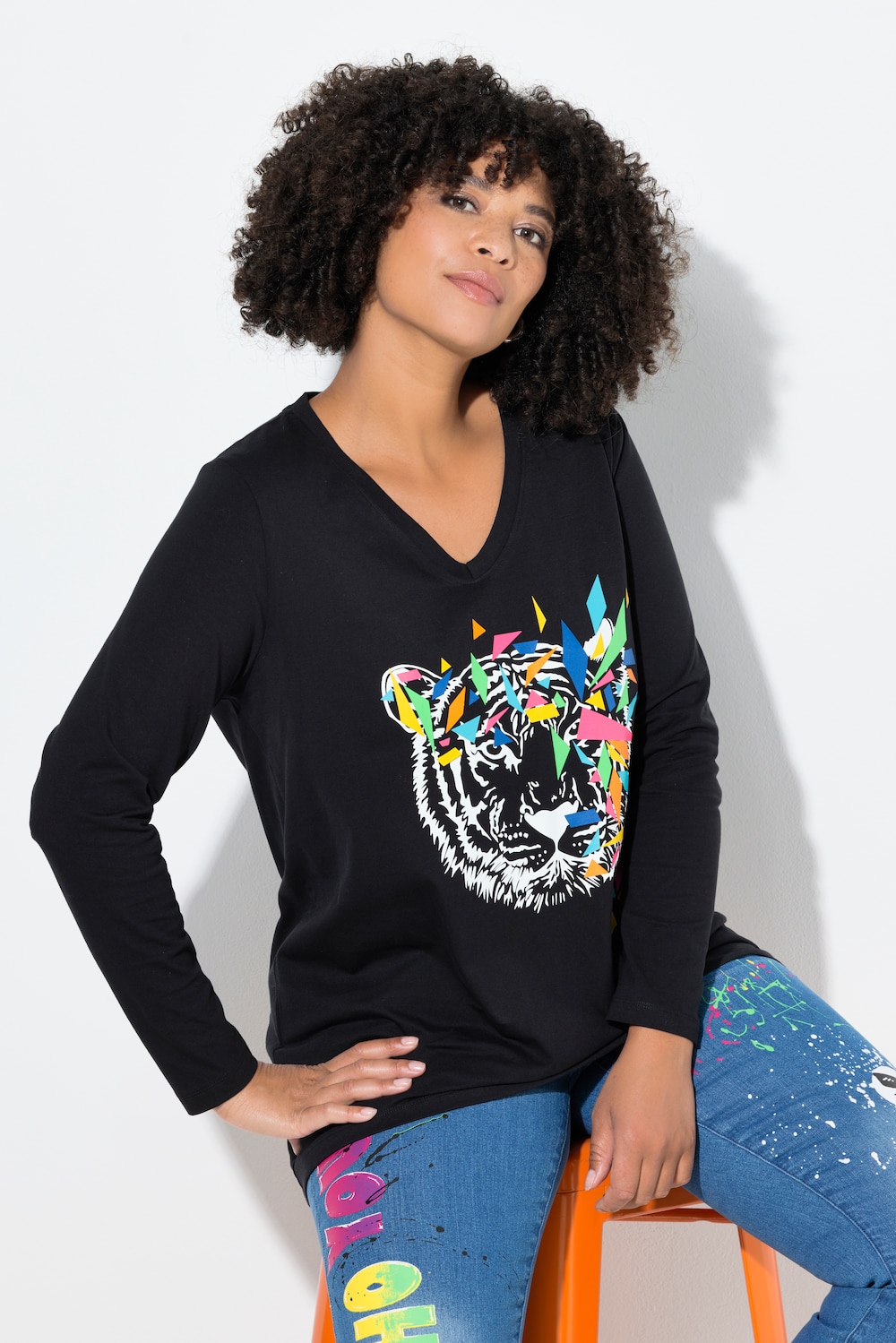 T-Shirt, A-Linie, Tiger-Motiv