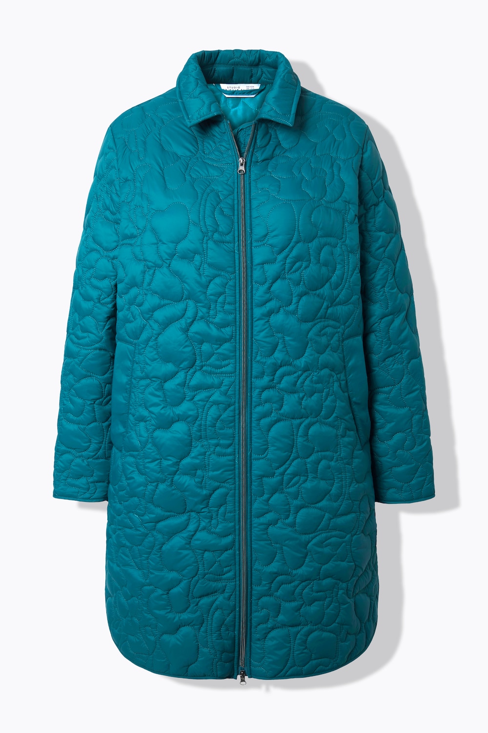 Stora storlekar Quiltad kappa, Dam, turkos, storlek: 42/44, Polyester/Syntetfibrer, Studio Untold