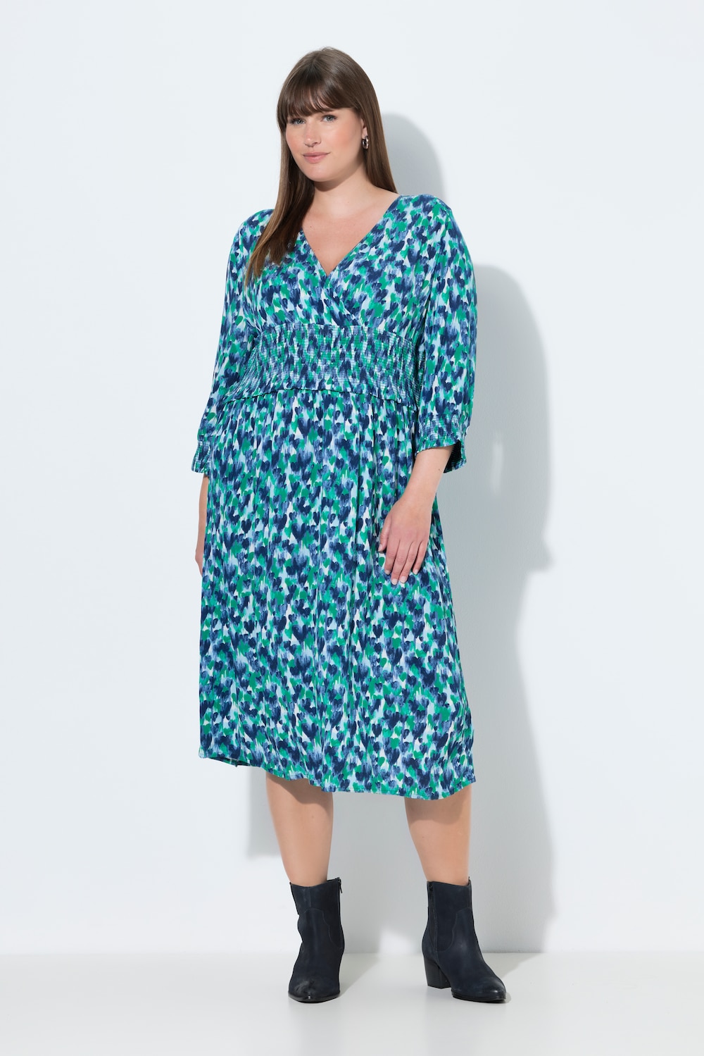 Große Größen Midikleid, Damen, blau, Größe: 58/60, Viskose, Ulla Popken