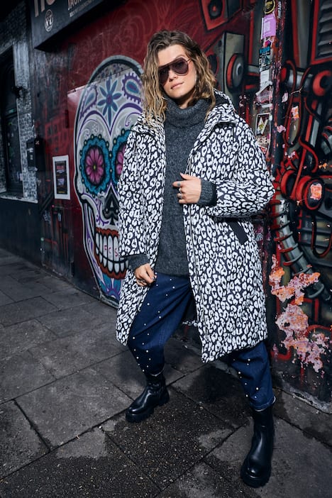 Quilted Leopard Print Coat