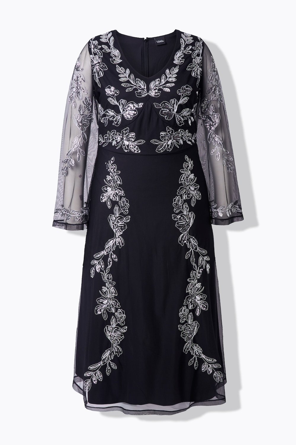 Stora storlekar Festklänning, Dam, svart, storlek: 42, Polyester, Ulla Popken