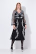Abendkleid, Stickerei, V-Ausschnitt, Langarm