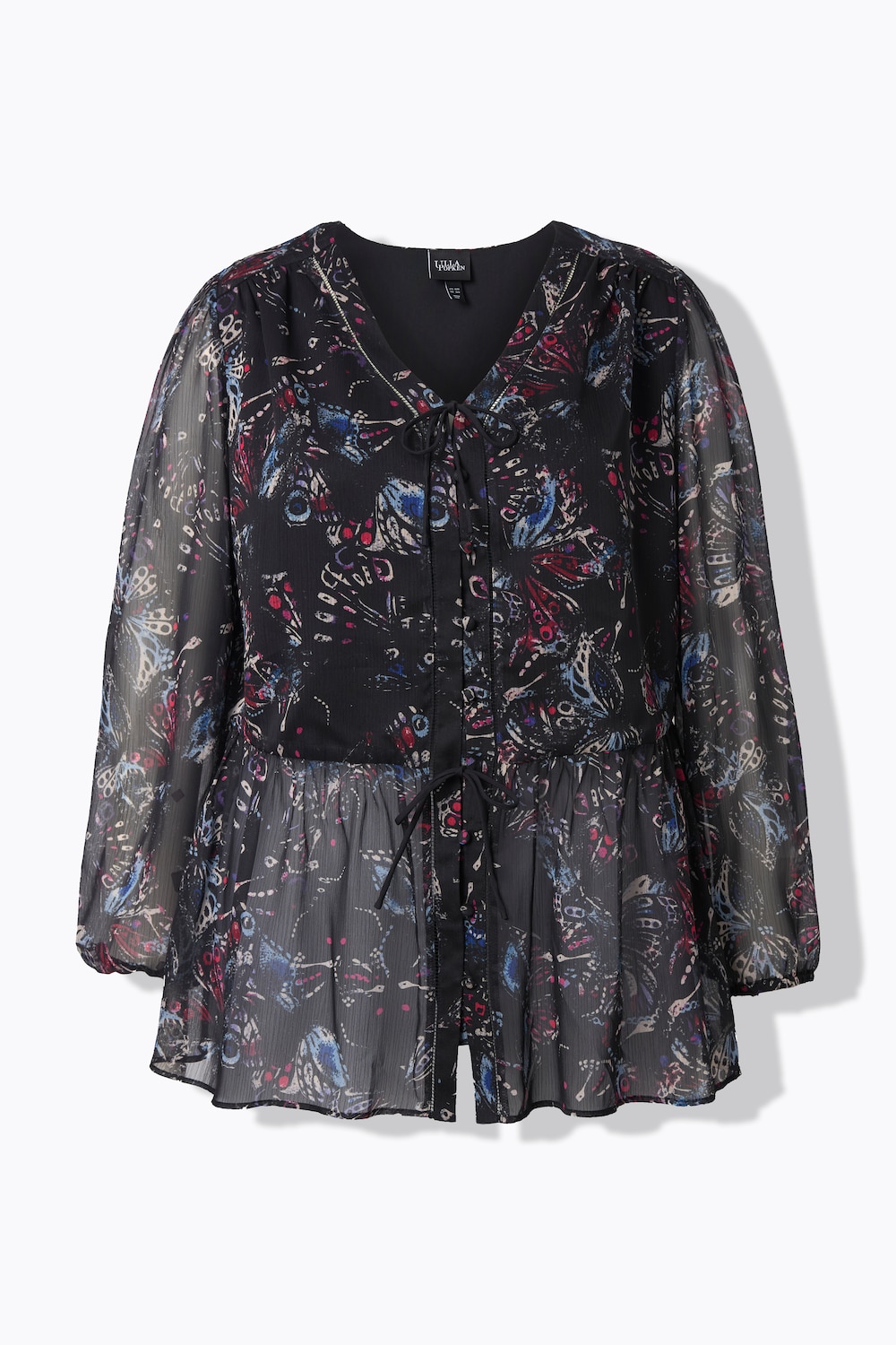 Stora storlekar Blus, Dam, svart, storlek: 54/56, Polyester, Ulla Popken