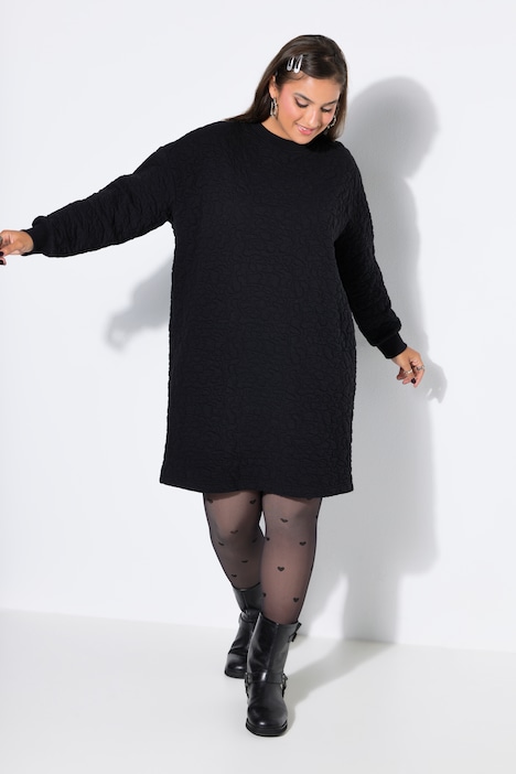 Sweat-Minikleid, oversized, LEO-Stepp