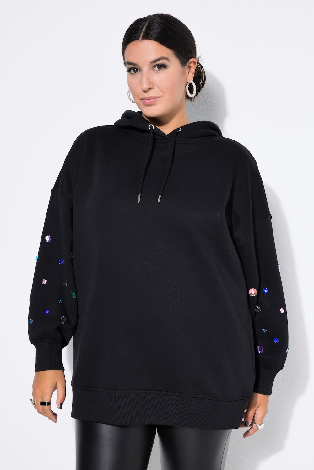 Große Größen Hoodie, Damen, schwarz, Größe: 42/44, Baumwolle/Polyester, Studio Untold