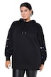 Mikina s kapucí, extra oversize, ozdobné kamínky