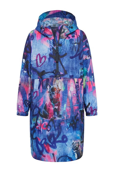 Funkční pláštěnka do deště, unisex, potisk, kapuca