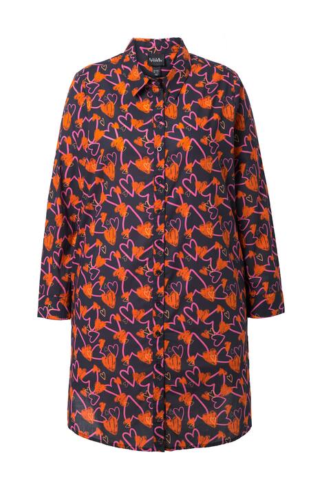 Dlouhá halenka, srdce, A střih, límeček, dlouhé rukávy