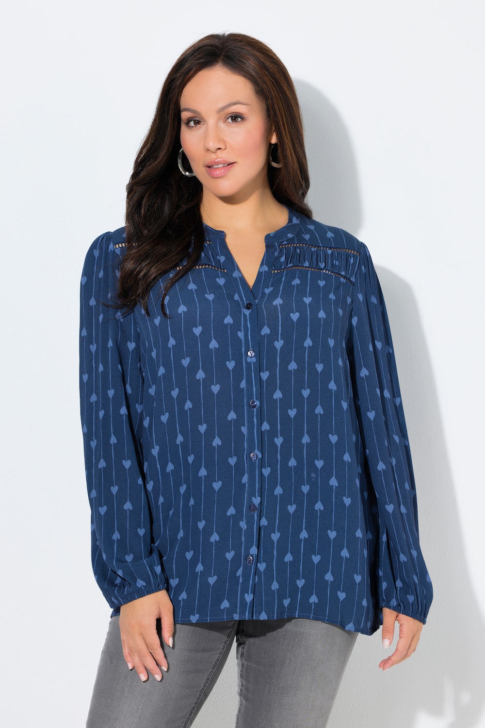 Große Größen Bluse, Damen, blau, Größe: 42/44, Viskose, Ulla Popken