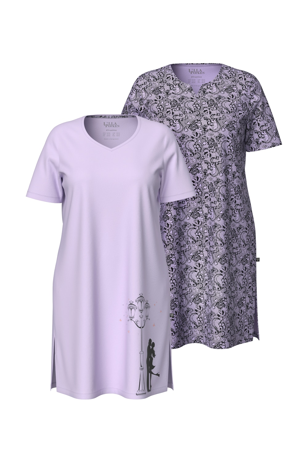 Stora storlekar T-shirt oversize, Dam, lila, storlek: 42/44, Bomull, Ulla Popken