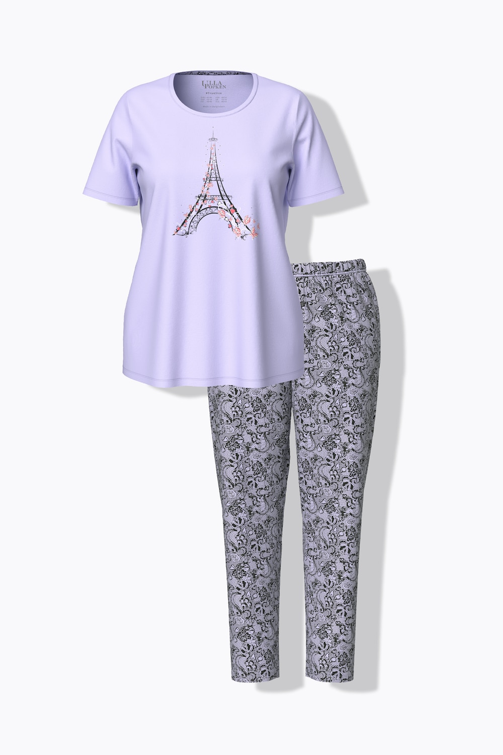 Stora storlekar Pyjamas, Dam, lila, storlek: 46/48, Bomull, Ulla Popken