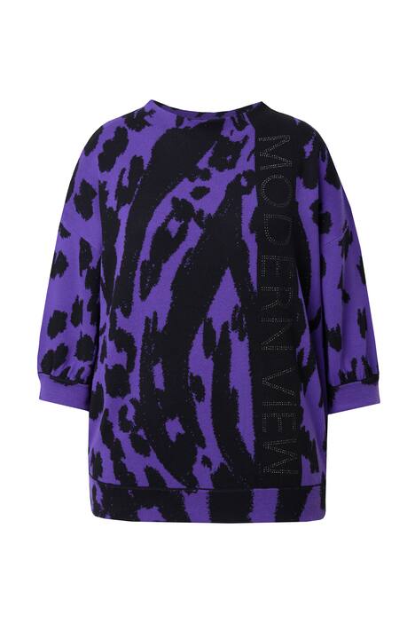 Žakárový pulovr, zvířecí vzor, rolák, 3/4 rukáv