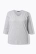 Shirt, Herzstickerei, Classic, V-Ausschnitt, 3/4-Arm