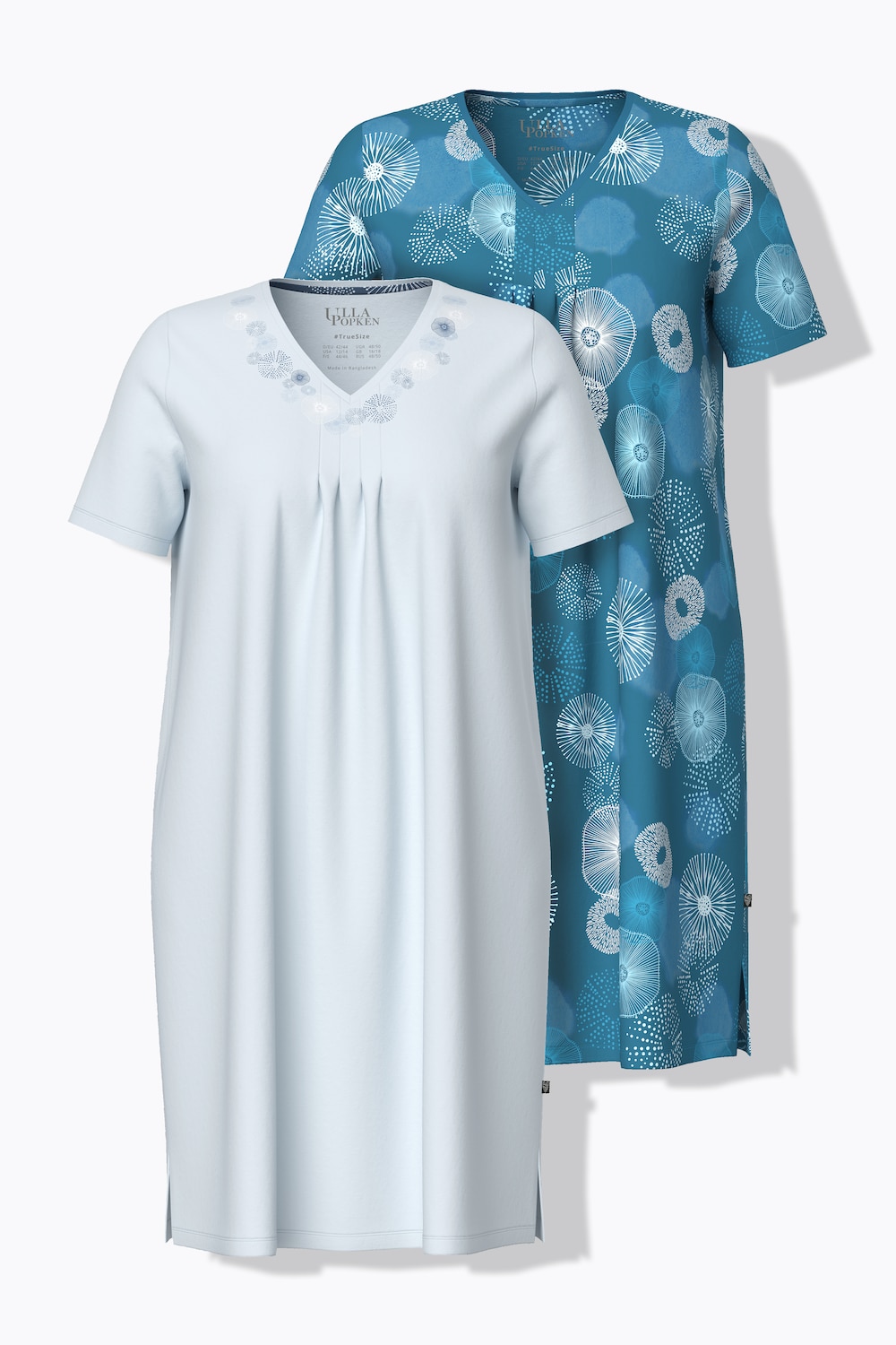 Bigshirts, 2er-Pack, Kreise, V-Ausschnitt, Halbarm