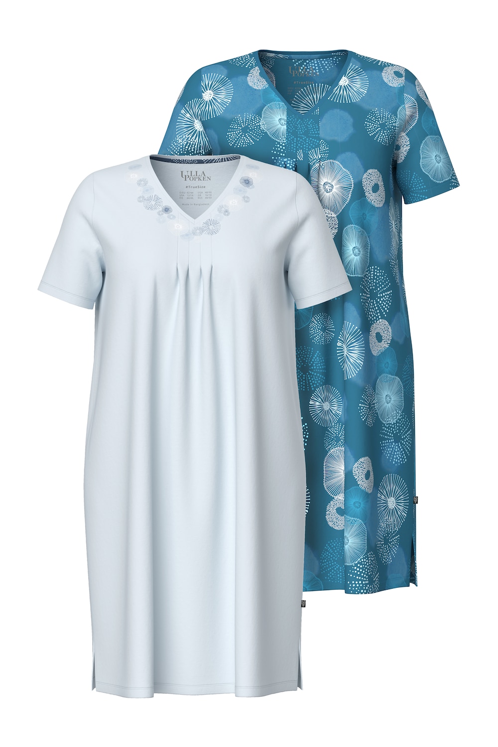 Stora storlekar T-shirt oversize, Dam, turkos, storlek: 46/48, Bomull, Ulla Popken