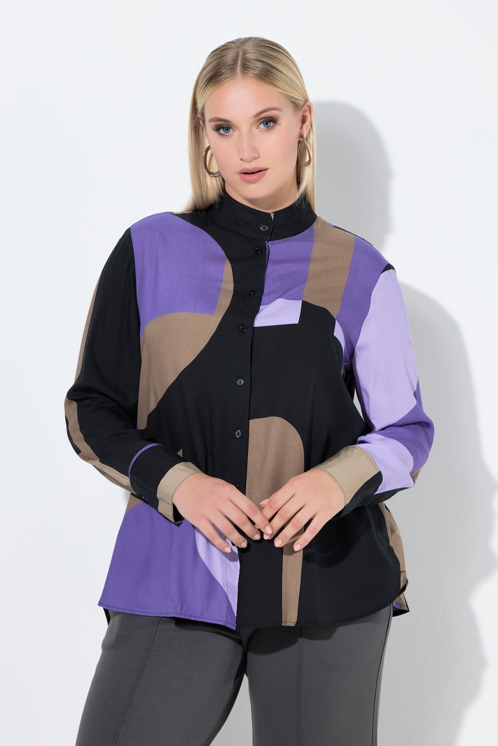 Große Größen Longbluse, Damen, lila, Größe: 62/64, Viskose, Ulla Popken