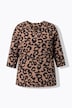 Leopard Print 3/4 Sleeve V-Neck Tee