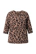 Tričko, leopardí vzor, V výstřih, 3/4 rukáv
