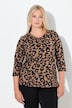 Leopard Print 3/4 Sleeve V-Neck Tee