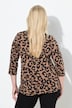 Leopard Print 3/4 Sleeve V-Neck Tee