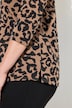 Leopard Print 3/4 Sleeve V-Neck Tee