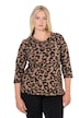 Tričko, leopardí vzor, V výstřih, 3/4 rukáv