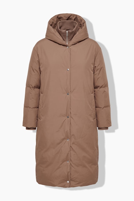 Steppmantel, oversize, 2-Wege-Zipper und Knopfleiste