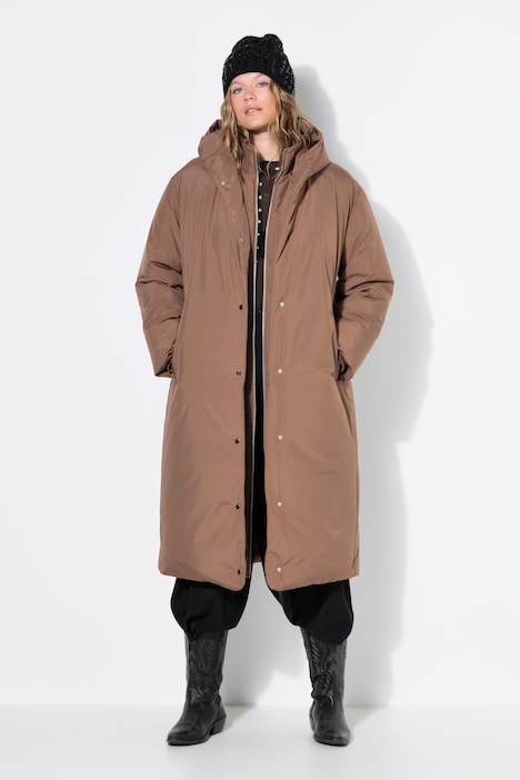 Steppmantel, oversize, 2-Wege-Zipper und Knopfleiste