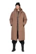Prošívaný kabát, oversize, kapuce, dvoucestný zip
