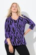 Shirt, Zebramuster, Classic, V-Ausschnitt, 3/4-Arm