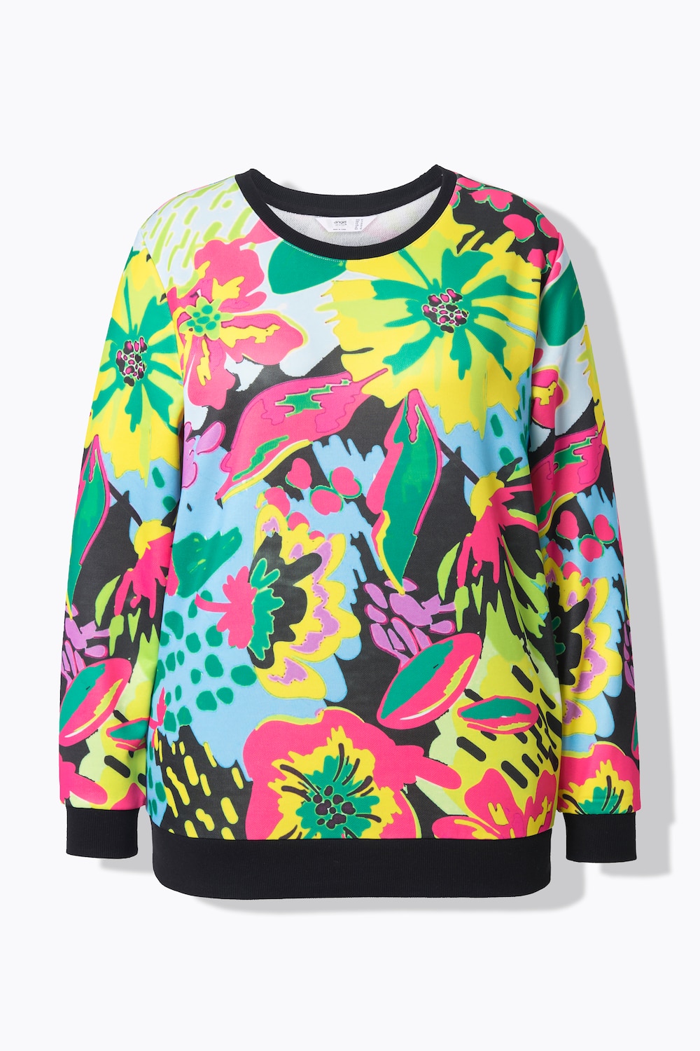 Stora storlekar Mjukiströja, Dam, svart, storlek: 54, Polyester/Bomull, Angel of Style