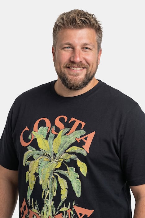 Men+ T-Shirt, Brustprint, Halbarm, Rundhals, bis 8 XL