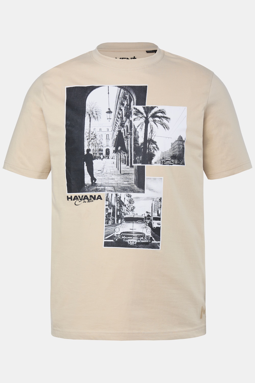 Men+ T-shirt, borstprint, korte mouwen, ronde hals, tot 8XL