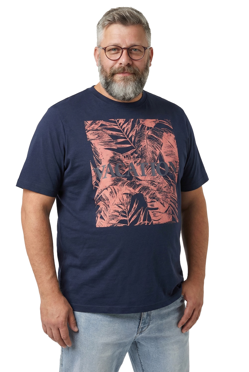Stora storlekar T-shirt, Her, blå, storlek: 4XL, Bomull, Men Plus