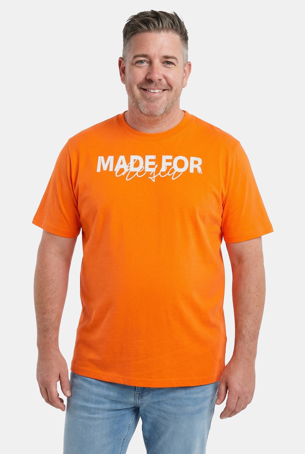 T-Shirts, 2er-Pack, Brustprint, Halbarm, Rundhals, bis 8 XL