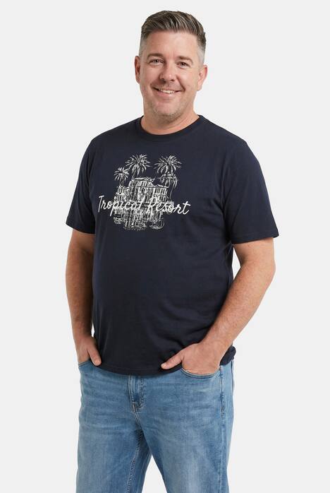 Men+ T-Shirts, 2er-Pack, Brustprint, Halbarm, Rundhals, bis 8 XL