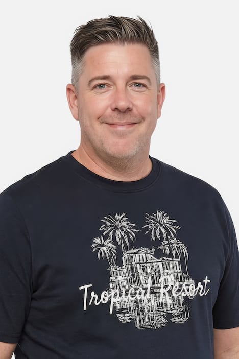 Men+ T-Shirts, 2er-Pack, Brustprint, Halbarm, Rundhals, bis 8 XL