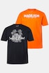 Men+ T-shirts, set van 2, print op de borst, korte mouwen, ronde hals, tot 8XL
