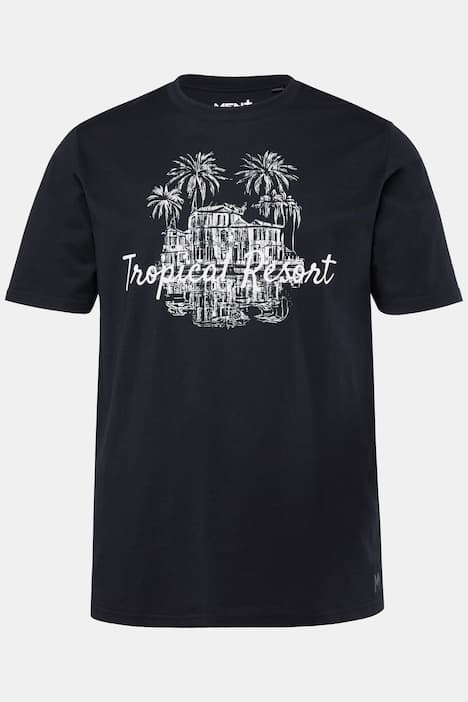 Men+ T-shirts, set van 2, print op de borst, korte mouwen, ronde hals, tot 8XL