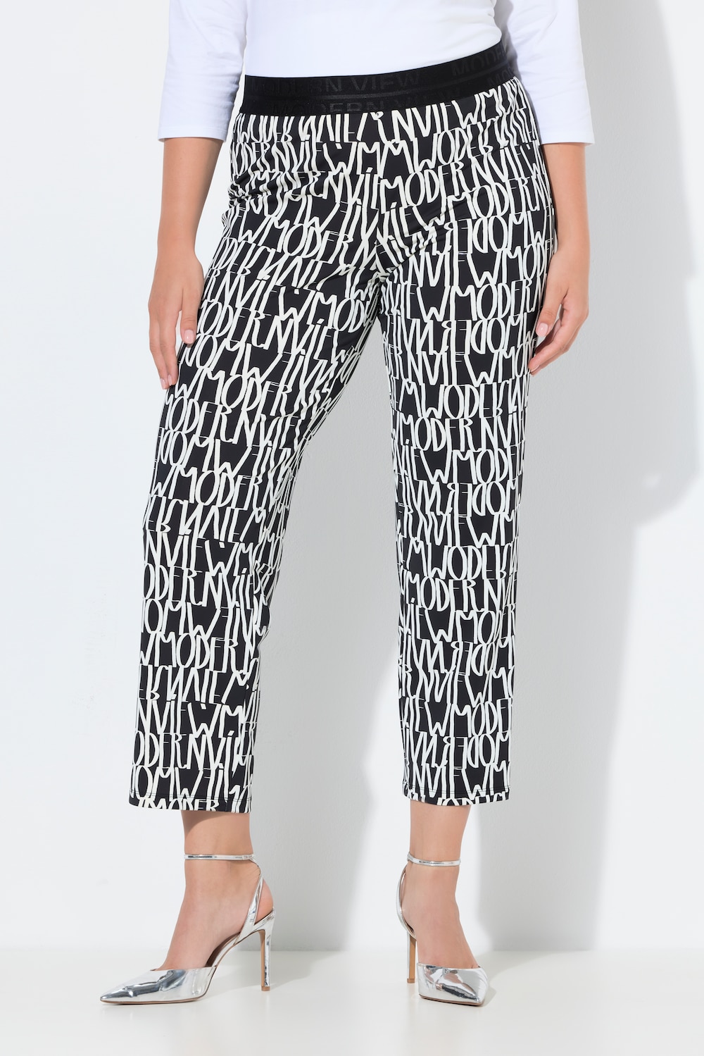 Thumbnail - Große Größen Jerseyhose Sienna, Damen, weiß, Größe: 58/60, Polyester/Elasthan, Ulla Popken